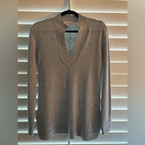 Tory Burch Soft 100% Cashmere Grey Tunic Sweater Small
